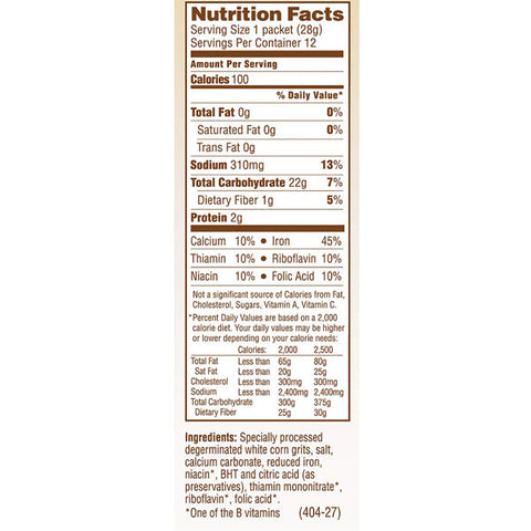 Quaker Original Instant Grits, 1.0 oz, 12 Count