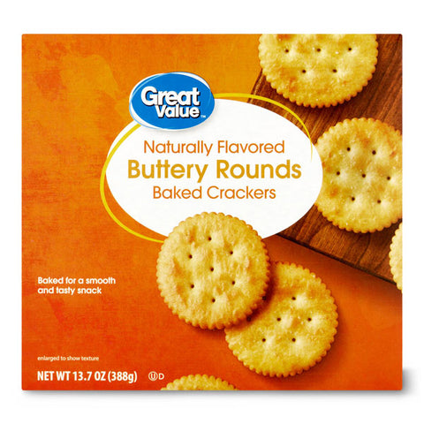 Great Value Baked Buttery Round Crackers, 13.7 oz