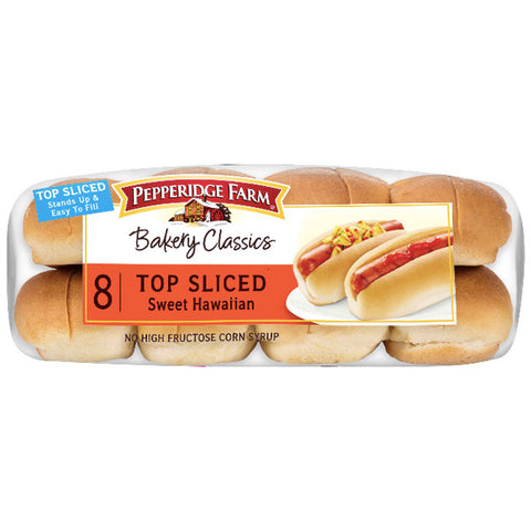 Pepperidge Farm Top Sliced Sweet Hawaiian Hot Dog Buns, 14 oz, 8 Ct - Water Butlers