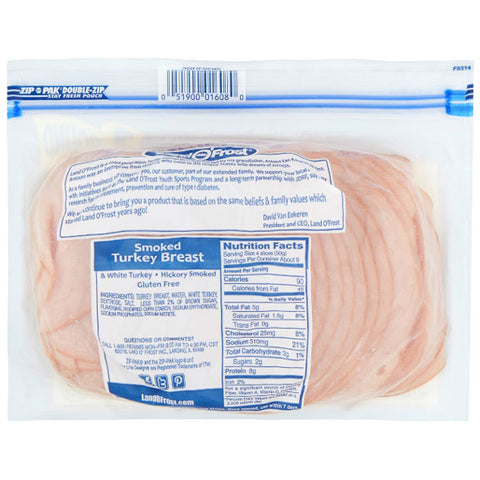 Land O'Frost Premium Hickory Smoked Turkey Breast, 16 oz - Water Butlers