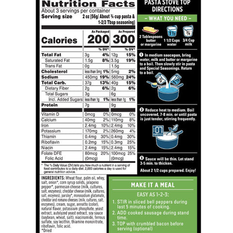 Pasta Roni Jalapeno Cheddar Flavor, 5.8 oz - Water Butlers