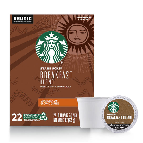 Starbucks Medium Roast K Cup Coffee Pods Breakfast Blend for Keurig B Water Butlers