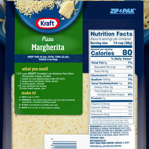 Kraft Mozzarella Shredded Cheese, 8 oz