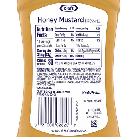 Kraft Honey Mustard Salad Dressing, 16 fl oz