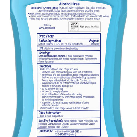 Listerine Smart Rinse Kids Mouthwash, Bubble Blast 500 mL