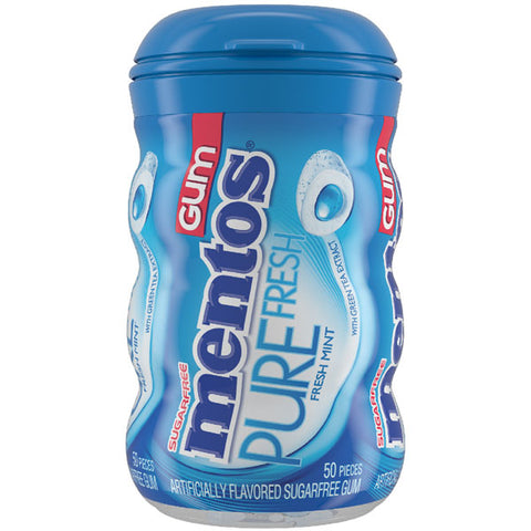 Mentos Pure Fresh Sugar-Free Chewing Gum, Fresh Mint, 50 Pieces