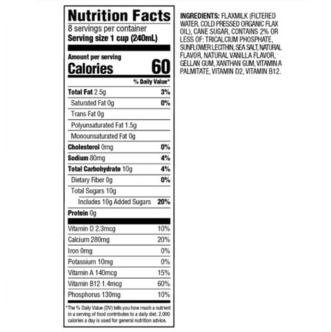 Good Karma Vanilla Flax Milk, Half Gallon