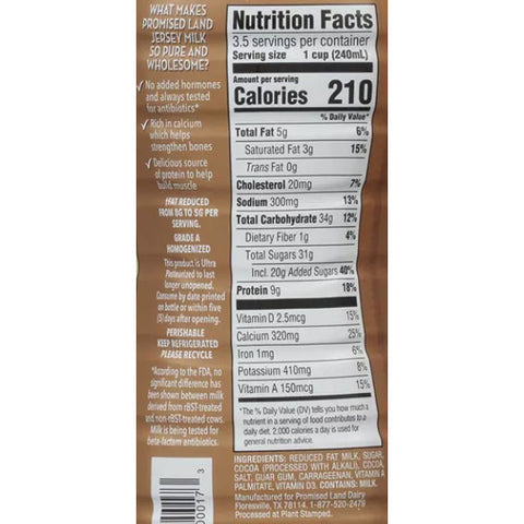 Promised Land Midnight Chocolate Whole Milk, 28 fl oz