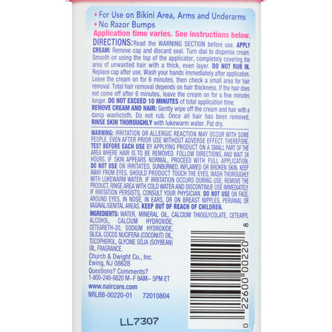 Nair Glides Away Sensitive Formula with Coconut Oil, for Bikini, Arms & Underarms, 3.3 oz.