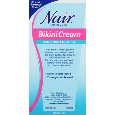 Nair Hair Remover Bikini Cream, Sensitive Formula, 1.7 oz