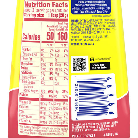 Nestle Nesquik Strawberry Syrup, 22 oz.