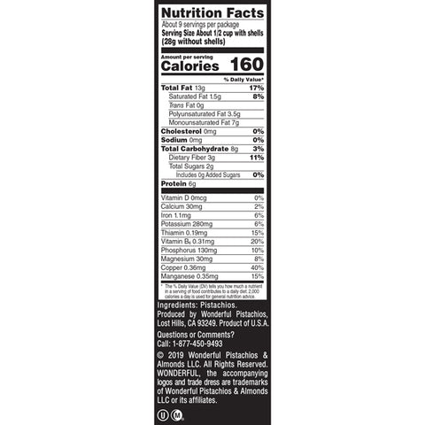 Wonderful Pistachios, Roasted with No Salt, 16 oz