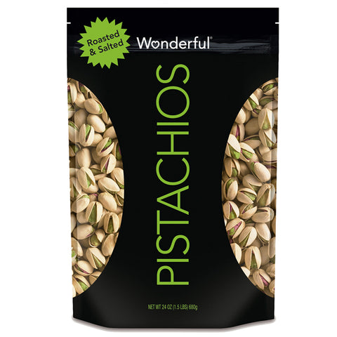 Wonderful Roasted & Salted Pistachios, 24 oz