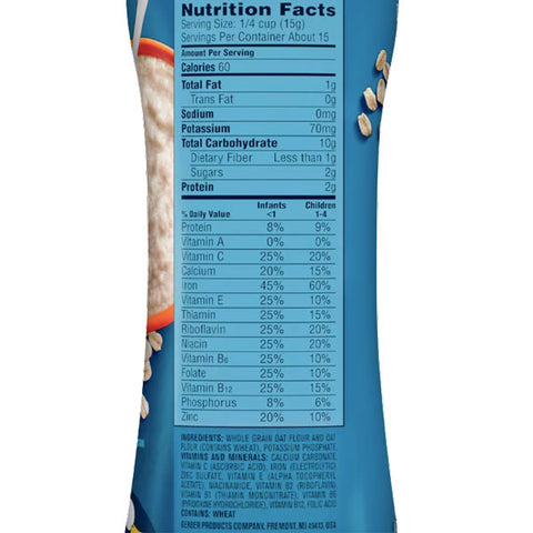 Gerber Single Baby Cereal, Oatmeal - 8oz - Water Butlers