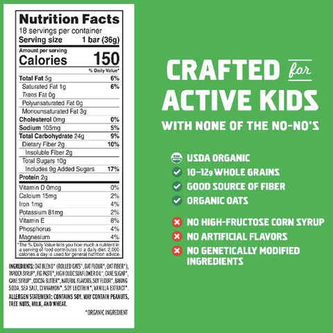 CLIF Kid ZBAR, Organic Granola Bars, Iced Oatmeal Cookie, 18 Ct - Water Butlers