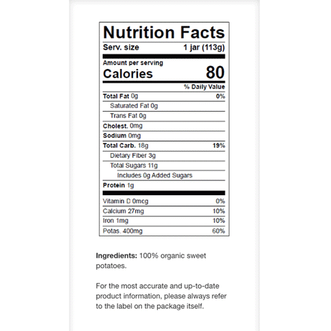 Beech-Nut Baby Food, Organics Just Sweet Potatoes, 4oz - Water Butlers