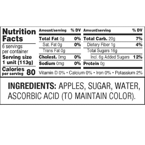 Great Value Original Applesauce, 4 oz, 6 Ct - Water Butlers