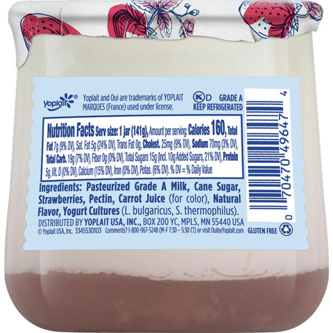 Oui by Yoplait French Style Yogurt, Strawberry, 5 oz