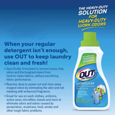 OUT ProWash Workwear Odor Eliminator Detergent, 22 fl oz