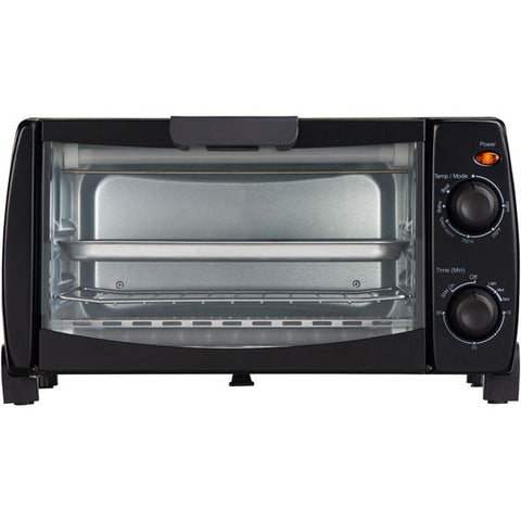 Mainstays 4 Slice Black Toaster Oven with Dishwasher-Safe Rack & Pan