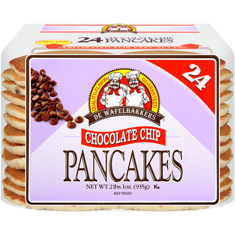 De Wafelbakkers Frozen Chocolate Chip Pancakes, 24 Count