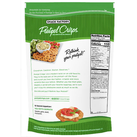 Snack Factory Pretzel Crisps, Party Size - Garlic Parmesan, 14 oz - Water Butlers