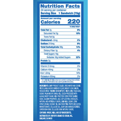 Oreo Sandwiches Dairy Dessert Ice Cream, 4 Count