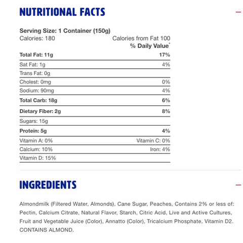 Silk Almond Milk Yogurt Peach - 5.3oz - Water Butlers