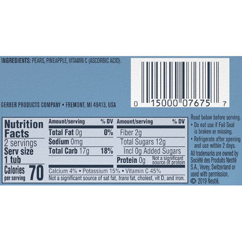 Gerber 2nd Foods Baby Food Pear Pineapple, 4oz, 2 Ct