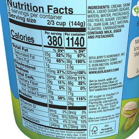 Ben & Jerry's Pistachio Pistachio Ice Cream 16 oz
