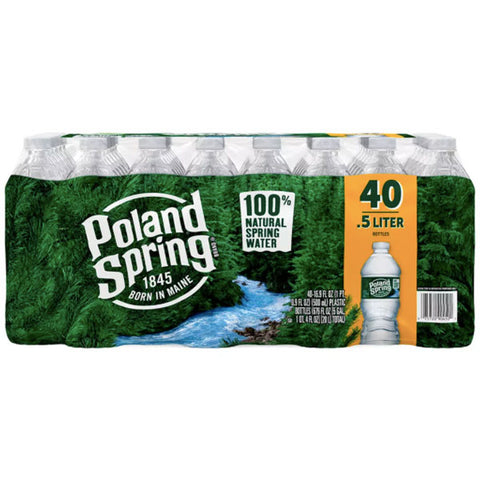 Poland Spring 100% Natural Spring Water, 16.9 fl oz, 40 Count