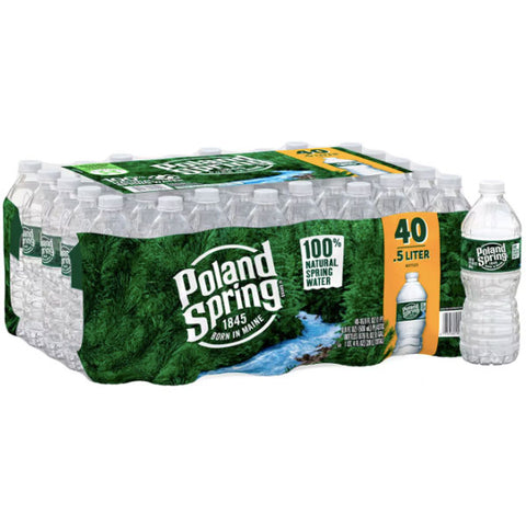 Poland Spring 100% Natural Spring Water, 16.9 fl oz, 40 Count