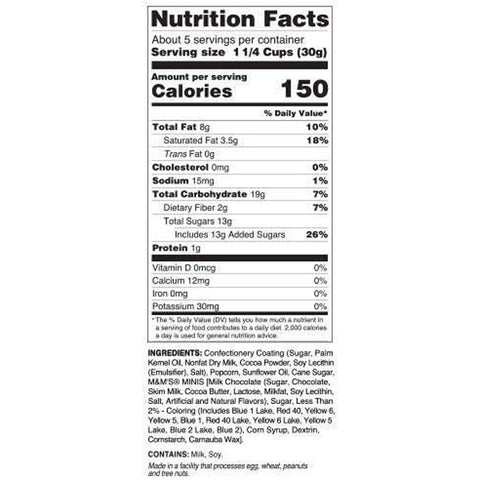 Candy Pop Popcorn, M&M's Minis, 5.25 oz