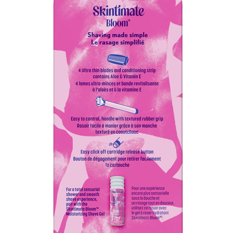 Skintimate Bloom Women's Razor, 1 Razor Handle and 2 Refills