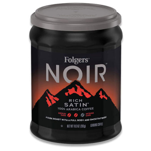 Folgers Noir Rich Satin Medium Dark Roast Coffee, 10.3 oz - Water Butlers