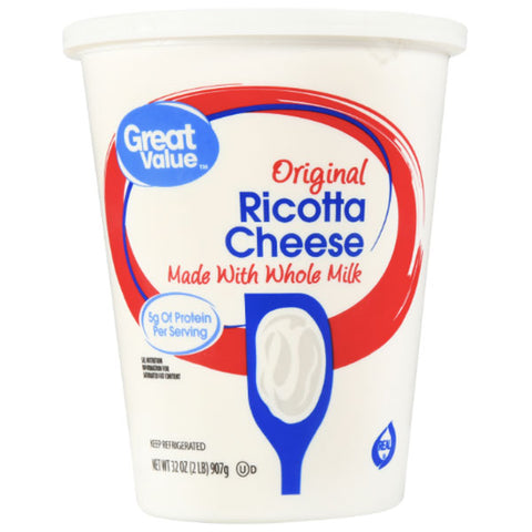 Great Value Original Ricotta Cheese, 32 oz - Water Butlers