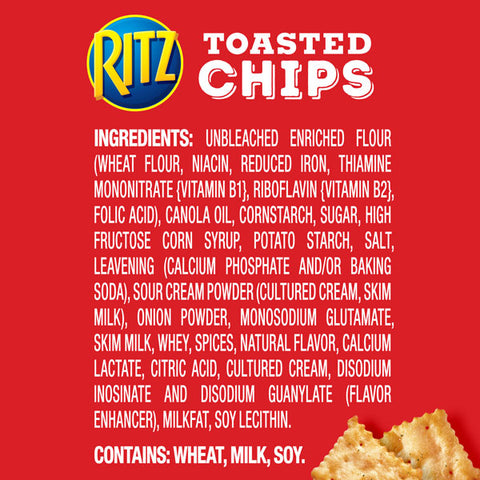 Ritz Toasted Chips Sour Cream and Onion Crackers, 8.1 oz