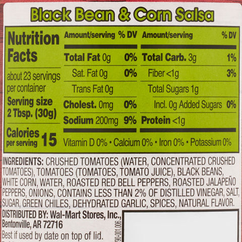 Great Value Mild Black Bean & Corn Salsa, 24 oz
