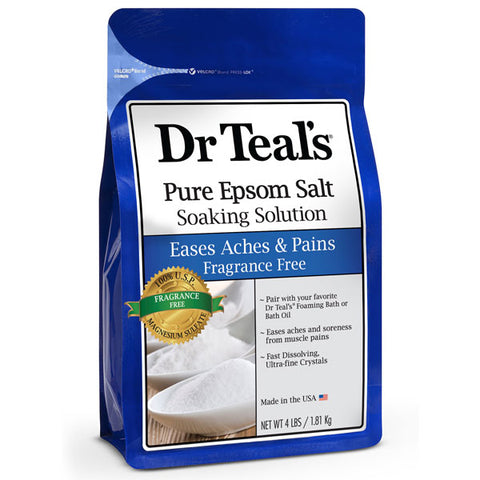 Dr Teal's Pure Epsom Salt Soak, Fragrance Free, 4 lbs