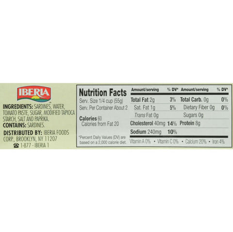 Iberia Sardines in Tomato Sauce, 4.3 oz - Water Butlers