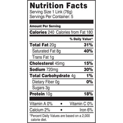 Hillshire Farm® Beef Smoked Sausage Links, 6 Count