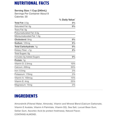 Silk Unsweetened Original Almond Milk, 0.5gal - Water Butlers
