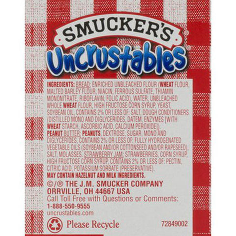 Smucker's Peanut Butter Strawberry Jam Uncrustables Sandwich, 4 Ct