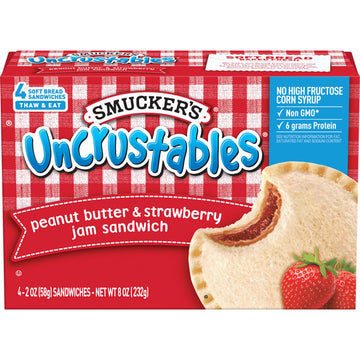 Smucker's Peanut Butter Strawberry Jam Uncrustables Sandwich, 4 Ct