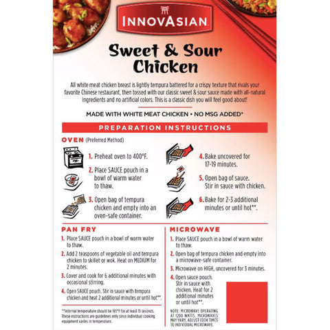 InnovAsian Sweet & Sour Frozen Chicken, 18 oz - Water Butlers