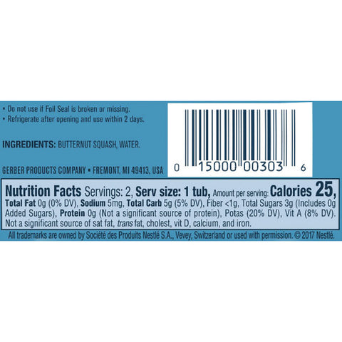 Gerber 1st Foods Baby Food Butternut Squash, 2oz, 2 Count