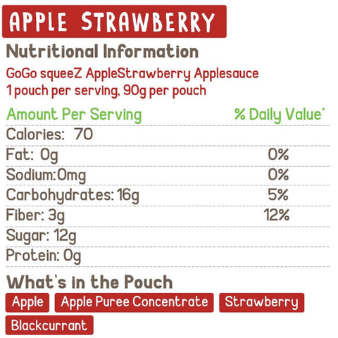 GoGo squeeZ Applesauce Strawberry 3.2oz, 4 Ct - Water Butlers