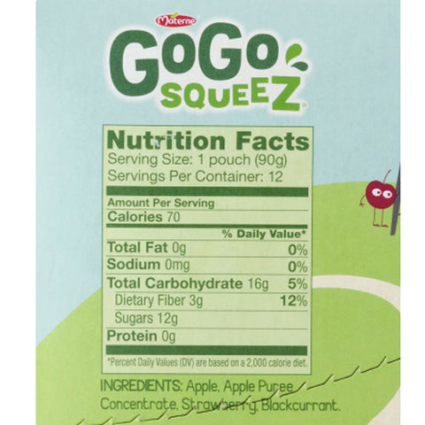GoGo squeeZ Applesauce, Strawberry 3.2oz, 12 Ct - Water Butlers