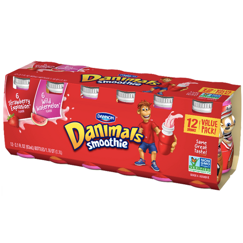 Danimals Low-fat Yogurt, Strawberry Explosion, Watermelon, 3.1 Fl. Oz., 12 Ct - Water Butlers