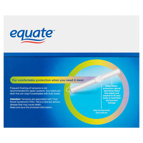 Equate Unscented Tampons With Cardboard Applicator, Light, Regular, Super, 54 Count